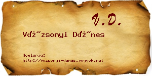 Vázsonyi Dénes névjegykártya