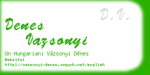 denes vazsonyi business card